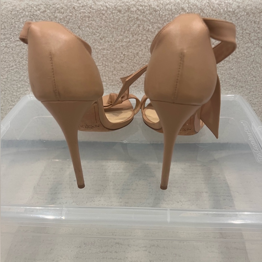 Alexandre Birman Tan Bow High Heel Sandals - Picture 3 of 4